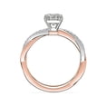 thumbnail image 2 of 0.70 T.C.W Asscher Shaped Real Diamond New Design Solitaire with Accents Wedding Ring for Women Solid 18K Rose Gold Size 3.5, 2 of 6