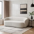 thumbnail image 7 of Benjara 90" Sofa- Contemporary Curved Round Back- Plush Off White- Black Feet, 7 of 7