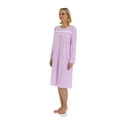 thumbnail image 5 of JEFFRICO Womens Long Sleeve Nightgowns Front Side Pocket Sleepwear Soft Pajama Dress Nightshirts Plus Size, 5 of 8