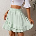 thumbnail image 5 of RUTAYY Ruffle Skirt 2025 Summer Women High Waist Irregular Solid Color Short Skirt Flowy Swing Skirts, 5 of 7