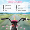 thumbnail image 4 of VIBESPARK 12V Electric Dirt Bike with Twist Grip Throttle, Kids Ride on Motorcycle with 2 Training Wheels, Powered Ride on Toys for Ages 3-8, Bluetooth, MP3, Dual Motors, Spring Suspension, Pink, 4 of 9