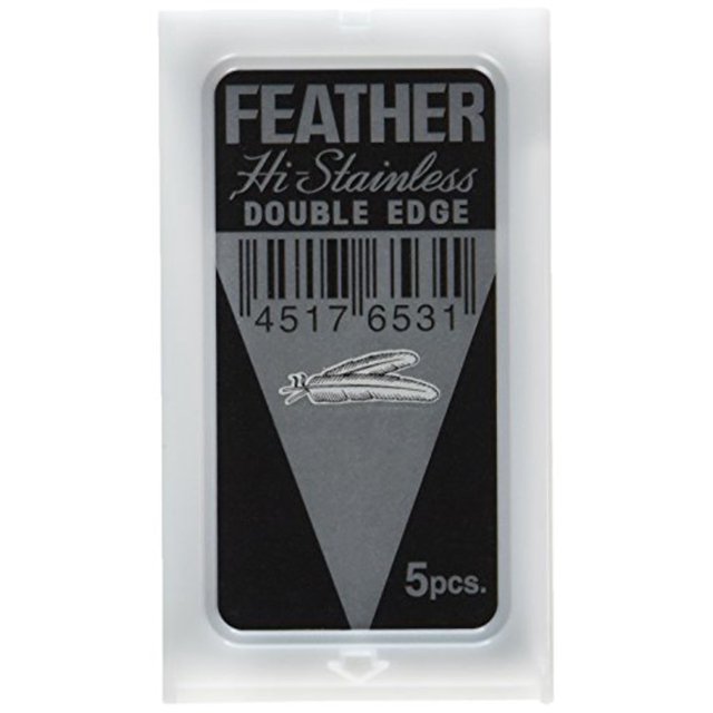 100 FEATHER Hi-Stainless Platinum Double Edge Razor Blades 5's