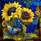 thumbnail image 5 of Hilo de algodón bordado completo Wdftyju punto de cruz girasol con vidriera 14CT, 5 of 9