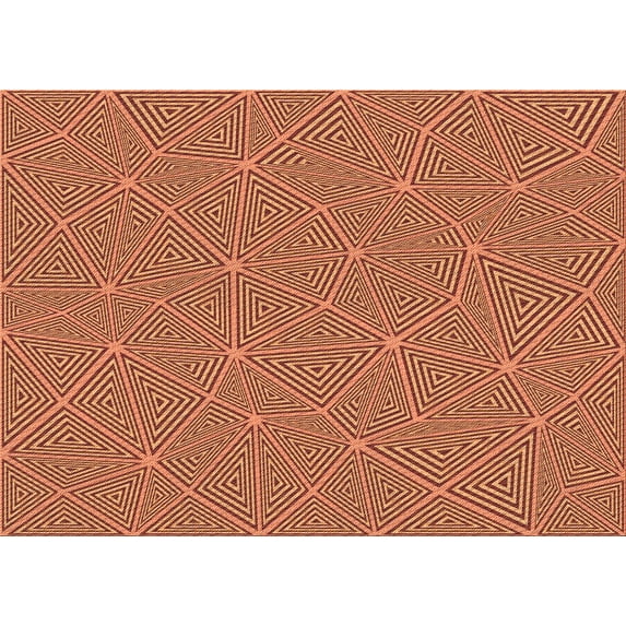 Ahgly Company Indoor Rectangle Patterned Cantaloupe Orange Area Rugs, 4' x 6'