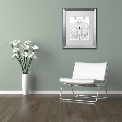 Trademark Fine Art "Animals 4" Canvas Art by Hello Angel, White Matte, Silver Frame