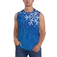 thumbnail image 3 of Uemuo Blue Christmas With Snowflakes Pattern Men's Sleeveless T-Shirt,Muscle Athletic Tank Top, Moisture-wicking Quick-dry Breathable Classic Tee Top for Gym Run Outdoor Sports-Medium, 3 of 8