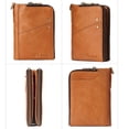 thumbnail image 4 of Men's 100% Cowhide Leather Zipper Wallet RFID Blocking Card Holder Coin Purse, 4 of 12