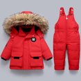 thumbnail image 2 of guisaled Toddler Snow Suits Boys Girls Hooded Puffer Jacket and Snow Bib Pants Set Baby Snowsuit Winter Warm Thicken Ski Suits, 2 of 5