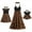 Brown, variant on Mommy and Me Dresses with Headband Leopard Print Ruffle Sleeveless/ Flutter-Sleeve Tank Sundress Mom Daughter Matching Outfit Set (Girl 6-7T)
