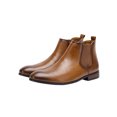 thumbnail image 3 of UKAP Men Dress Boots Side Zip Ankle Booties Business Chelsea Boot Work Leather Shoes Casual Khaki 5.5, 3 of 9