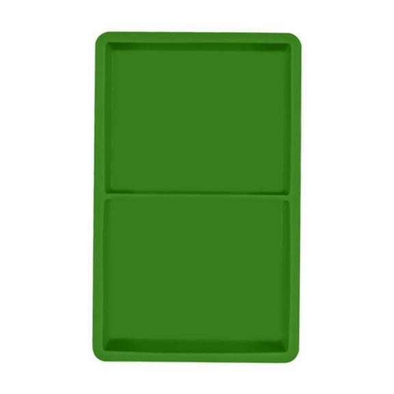 LiUMX Rectangular Silicone Cake Mold | 2-Cavity Baking Pan | Oven, Microwave, Dishwasher & Refrigerator Safe | 7.125x4.25x1.02 Inches | Green