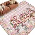 thumbnail image 6 of Valentine's Day Area Rug 5x8 Washable Rug Non Slip Pink Gnomes Rose Flowers Buffalo Plaid Large Area Rug Soft Stainresistant Indoor Floor Carpet for Living Room Bedroom Home Office Dining Room, 6 of 8