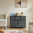 thumbnail image 4 of JONPONY 7 Drawer Bedroom Storage Tower, Assembled Wardrobe Lockers, Fabric Drawers, Metal Frame with Wooden Top, Closet Organizer for Clothing, Gray, 4 of 9