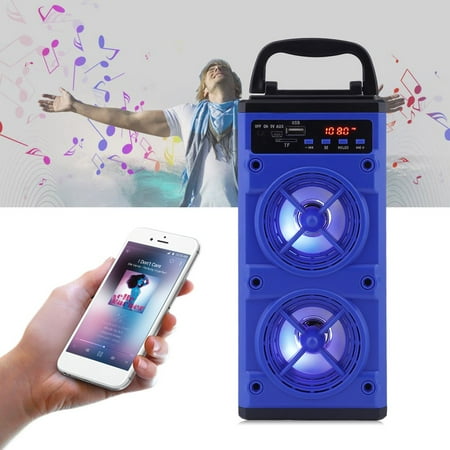 2017 New Handheld BT Speaker Portable Outdoor Speakers With USB/TF/Aux/FM Radio Function Loudspeaker Sound Box On Sale, Blue
