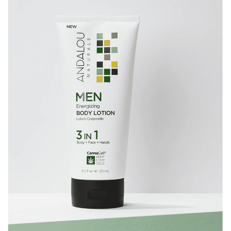 Andalou Naturals - Men's Energizing 3-in-1 Body Lotion Moisturizer
