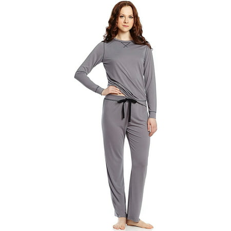 Leveret Women Silk 2 Piece Pajama Set Grey Medium - Walmart.com