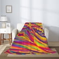 thumbnail image 2 of Throw Blanket for Couch Sofa and Bed, Lines Multicolored Rainbow Super Soft Plush Throw Blanket, Fuzzy Cuteness Comfy Warm Washable Flannel Blanket & Throws for All Season 40"x30", 2 of 5