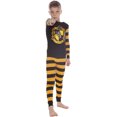thumbnail image 3 of Harry Potter Kids Hogwarts Houses Crest Tight Fit 2 PC Long Sleeve Pajama Set - Hufflepuff Gryffindor Slytherin Ravenclaw, 3 of 5
