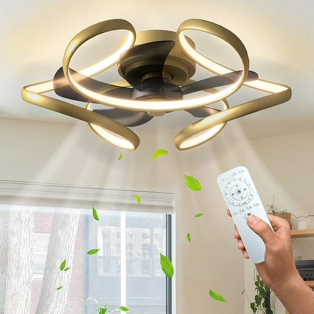 Surnie Ceiling Fan with Light Low Profile Modern Ceiling Fan with ...