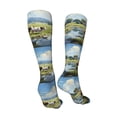 thumbnail image 3 of Honeii Pasture Cow Print Calf Socks Sports Socks Seamless Toe, Trouser Socks,Knee High Long Socks for Women and Men-One Size, 3 of 8
