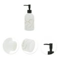 thumbnail image 5 of Unique Bargains 1 Pc Reusable Cylinder Marble Soap Dispenser 13.53oz White Black, 5 of 6