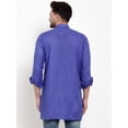 thumbnail image 4 of eloria Men's Traditional Blue Angrakha Thread Work Kurta, 4 of 6