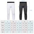 thumbnail image 6 of 2 Pack Compression Pants for Youth Boys Athletic Training 3/4 Capris Tights Pants Kids Basketball Football Base Layer，White, 6 of 8