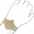 thumbnail image 3 of Fully Iced Baguette Simulated Diamond 18K Yellow Gold W/White CZ  Finish 5 ATM Water Resistant Solid Stainless Steel Back Mens Watch W/Date Function 45mm, 3 of 5