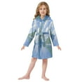 thumbnail image 6 of FORMRS Niños Bathrobe Unisex Hooded Robe Soft Plush Pajamas Sleepwear, Size 10-12T, Blue Sky and River, 6 of 7