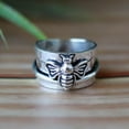 thumbnail image 4 of Spinner Bee Ring, Bumble Jewelry, 925 Silver Ring, Honeybee Ring, Statement Ring, Insect Jewelry, Nature Inspired, Boho Ring, Beekeeper Gift, 4 of 5
