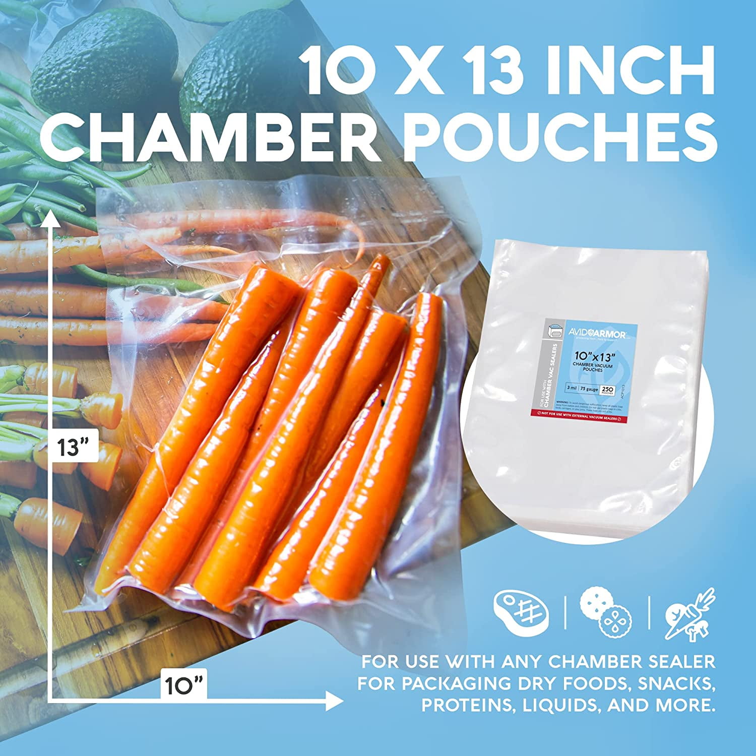 10 x 13 Chamber Vacuum Sealer Bags - Box of 250 - Vacuum Sealers Unlimited