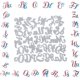 thumbnail image 1 of Troqueles de corte del alfabeto, troqueles de letras, troqueles de corte para álbum de recortes, plantillas para álbum de recortes, artesanía a mano para boda, decoración artesanal, tarjeta de papel, 1 of 5