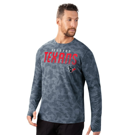 Men's MSX by Michael Strahan Navy Houston Texans Performance Camo Long Sleeve T-Shirt