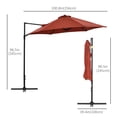 thumbnail image 2 of Parasol Déporté de Patio 8,5 Pi Rouge Vin - Rotation à 360°, Ombrage Extérieur pour Terrasses, Patios et Piscines - Auvent Durable en Acier et Polyester, 2 of 7