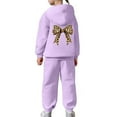 thumbnail image 3 of MEZZALL Girls Winter Outfits Sets Cozy Pullover Hoodie Joggers Sweatshirt Tops Hoodie Trousers Pants Bowknot Print Casual Two Piece Tracksuit Toddler Kids Versatile Long Sleeve Clothing Sets, 3 of 6