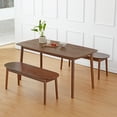 thumbnail image 2 of Livinia Aslan Malaysian Oak Mid-Century Modern Dining Bench with Solid Wood Construction, Walnut, 2 of 7