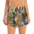 thumbnail image 2 of Picia Mallard Ducks Pattern Women's 2 in 1 Athletic Running Shorts High Waisted Workout Casual Gym Sweat Shorts with Comfy Liner Zipper Pockets-Small, 2 of 9