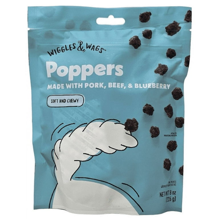 Wiggles Wags Poppers Dog Treats 8 Ounces Pack of 2