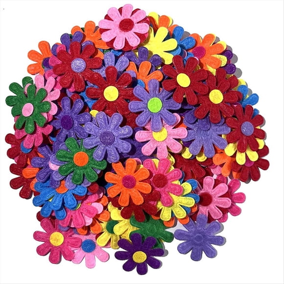 300 Piezas Pegatinas de Pared de Flores de Tela de Fieltro No Tejida para el Aula Escolar Material de Bricolaje Hecho una Mano Decoración Artesanal para Fiestas