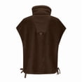 thumbnail image 4 of Women'S Fuzzy Fleece Vest Oversized Sleeveless Fall Warm Button Down Gilet Outerwear with Pockets Coffee L, 4 of 7