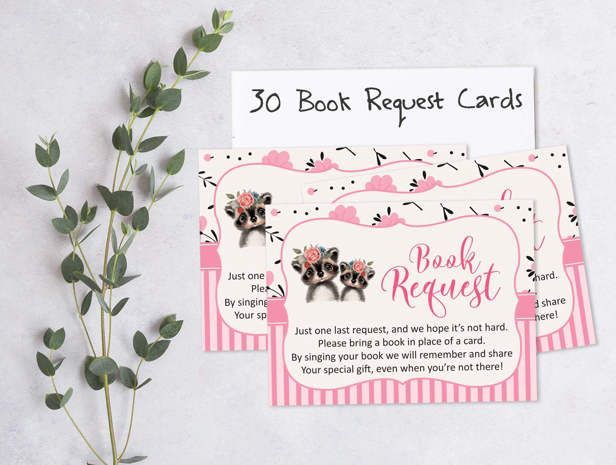 Inkdotpot Set Of 30Raccoon Baby Shower Invitations-Diaper Raffle Tickets And Baby Shower Book Request Cards Jungle Animals Invites Its A Boy Its A Girl