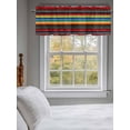 thumbnail image 3 of Boho Stripes Curtain Valances for Windows, Rainbow Red Blue Blue Green Ethnic Pattern Kitchen Valance Window Treatment, Light Filtering Block Curtains for Bathroom/Bedroom/Living Room 42'' x 18'', 3 of 9