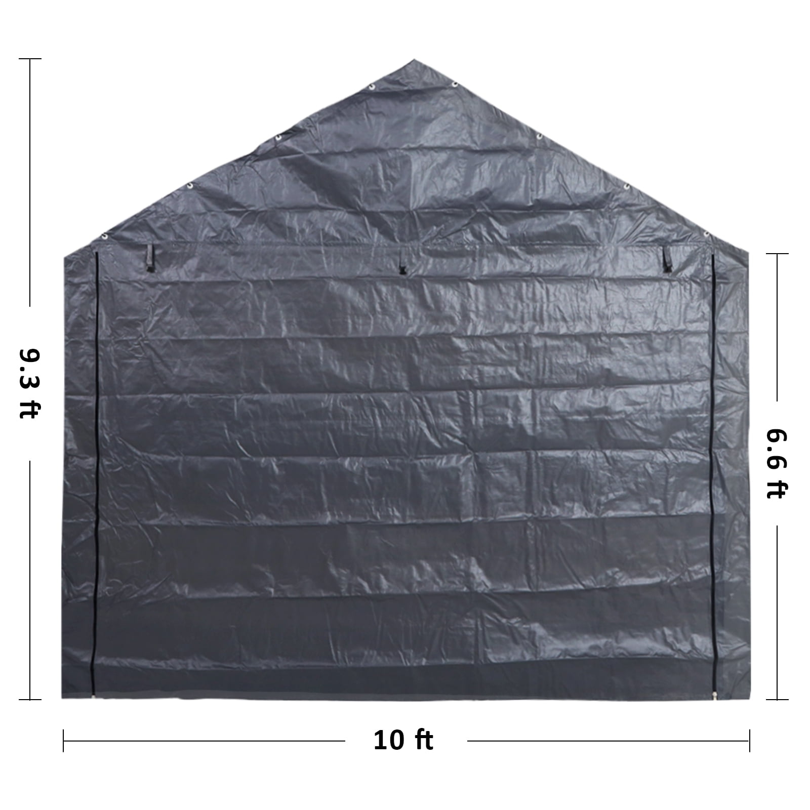 Abba Patio 10x20 ft Weather Carport Sidewall Tarp Replacement, Dark Grey- Top&Frame Not Included