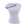 thumbnail image 2 of ATENAR Womens Shirts Casual Shirts Plus Size Solid Tops Purple S, 2 of 5
