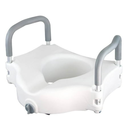 Raised Toilet Seat - Best Portable Elevated Riser with Padded Handles - Toilet Seat Lifter for Bathroom Safety - (Best Pressure Assist Toilet)