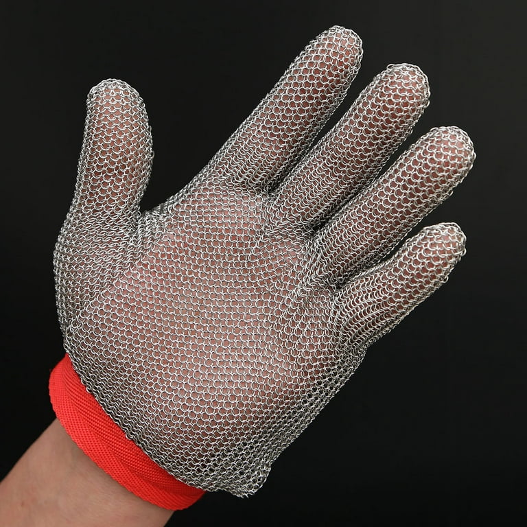 Self Defense Gloves Black Steel Wire Metal Detecting Mesh, Wear Resistant,  Anti Cut, Ideal For Kitchen, Butcher, And Working From Vivian5168, $4.38