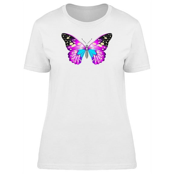 Purple Pink Butterfly T-Shirt Women -Image by Shutterstock, Female x-Large