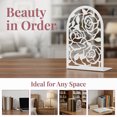 thumbnail image 6 of Unique Bargains Large Flower Design Floral Metal Bookends White Style A 4.7"x3.2"x7.3", 6 of 6