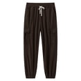 thumbnail image 4 of Rrxhxhs Cargo Pants for Men Solid Color Corduroy Drawstring Elastic Waist Loose Casual Joggers with Multi Pockets,XL, 4 of 7
