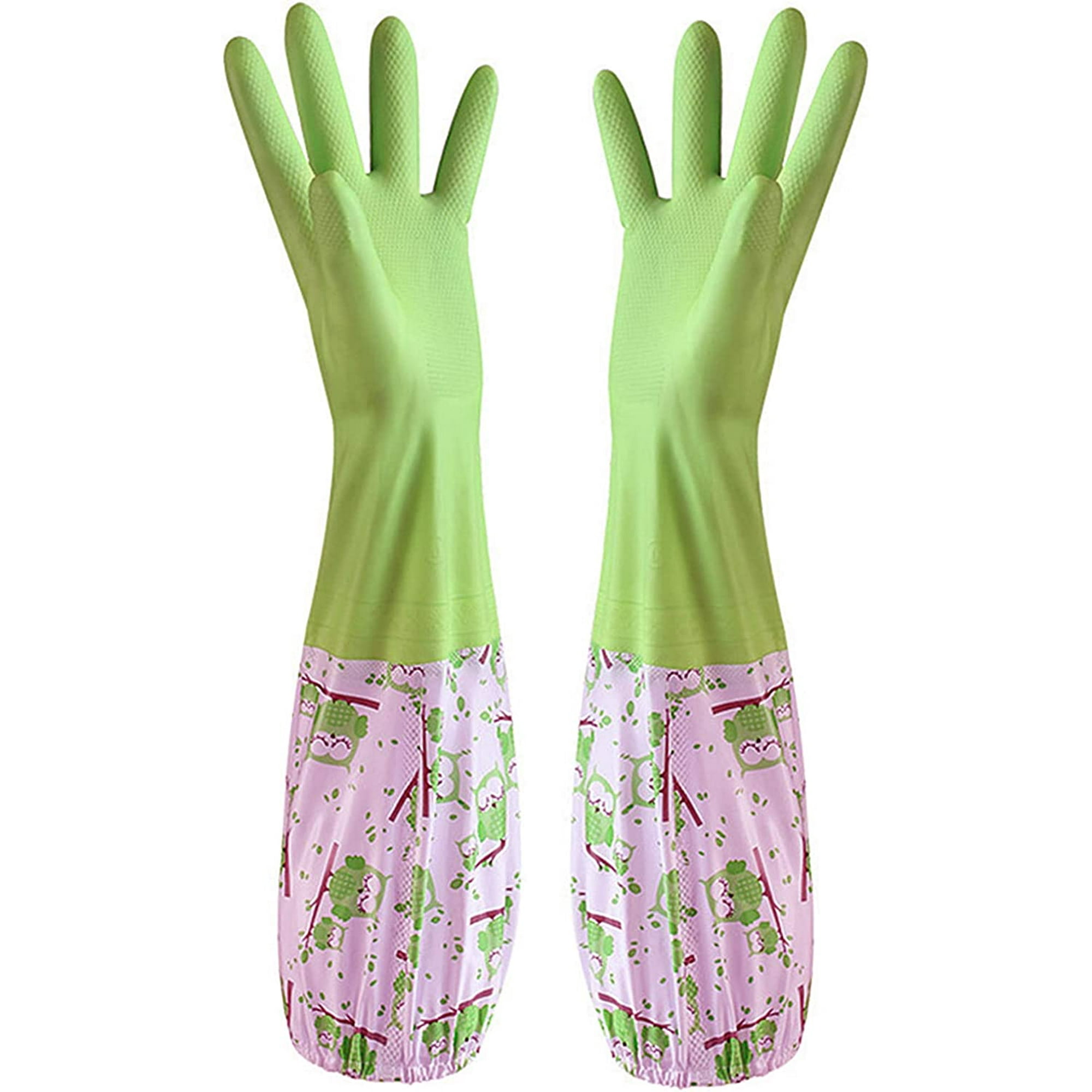 Vert - Paire de gants en caoutchouc, gants de jardinage, pour le nettoyage  des drains d'étang - Long bras